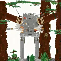 1538PCS MOC Space War Endor AT ST Takedown Model Building Blocks Creative Sci Fi Display Home Decor Construction Set Gift 155772