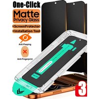 3-1Pack Anti-Peep Oleophobic Coating Dust Free Easy Installation Matte Screen Protector For iPhone 16 14 13 12 15 17 11 Pro Max