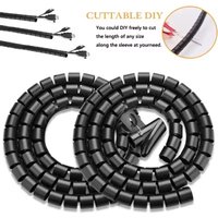 2M Flexible Spiral Cable Wire Protector Cable Organizer Computer Cord Protective Tube Clip Organizer Management Tools 16/10mm