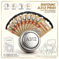 6-90 Stück Hörgerätebatterien 6 Stück/1 Karte RAYOVAC PEAK 1,45V 312 312A A312 PR41 Zink-Luft-Batterien für BTE CIC RIC OE Hörgeräte