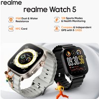 Smartwatch realme Watch 5 z kompasem i niezależnym modułem GPS obsługującym 5 systemów GNSS, wyświetlaczem AMOLED o przekątnej 1,97 cala oraz wyjątkowo długim czasem pracy baterii sięgającym nawet 16