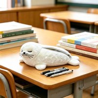 Funny Seal Doll Pencil Case High Aesthetic Value Storage Bag Stationery Bag Large Capacity Pen Box Gift