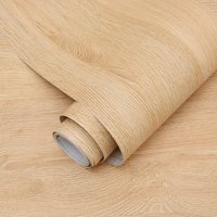 Yellow Oak Imitation Wood Waterproof PVC Self-adhesive Wallpaper Removable Wall Sticker For Door Cabinet Furniture Decoration