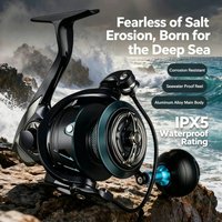 IPX5 Waterproof Full Metal Seawater Spinning Reel 10-16KG Max Drag 11 Sealed Rings Bevel Mouth 5+1BB Big Game Long Casting Reel