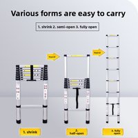 Aluminum Alloy Single-sided Telescopic Ladder for Household Outdoor Climbing Against The Wall Straight Ladder