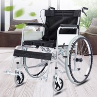 Manual Wheelchair with Commode, Heavy Duty Steel Frame, Foldable Mobility Aid for Elderly, Explosion-Proof Solid Wheels
