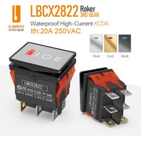 LANBOO 28*22mm With Red, Green And Blue Indicator Light 2-Speed/3-Speed 2NO2NC Metal Rocker Switch