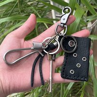 original Fashion Accessories Genuine leather keychain Jeans waist decoration Backpack metal pendant Brass stainless steel