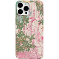 Vintage Traditional Buddha Greenery & Chinese Script Colorful Phone Case for iPhone 17 16 15 14 11 12 13 Pro Max Plus Back Cover