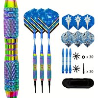 3PCS rainbow thread soft headed dart set with copper deep groove dart body for Indoor Darts Games