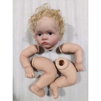 NPK 24inch Tutti Lifelike Unfinished Reborn Doll Kit with Blond Hair Painted Doll Parts for DIY Collectible Figures