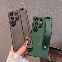 Soft Silicone Suede Leather Strap Holder Case For Samsung Galaxy S26 S25 S24 S23 S22 S21 Ultra S21 Plus Camera Protection Cover