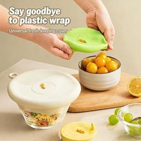 Kitchen Organization Silicone Food Cover Set High Temperature Resistant Food Grade Silicone Cling Lid with Hanging Hole