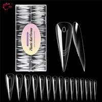 TP 150PCS Stiletto Nail Dual Form Thin & Soft Acrylic Nail Extension Mold Reusable Nail Tips For Builder Gel Manicure 15 Sizes