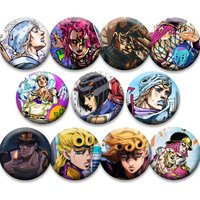 JoJo's Bizarre Adventure Badge OLYNE CUJOH FF Kujo Jotaro Cartoon Brooches Round Creative Anime Pins for Backpack Clothes Bag
