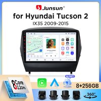 Junsun Bezprzewodowe Radio Samochodowe CarPlay Android Auto do Hyundai ix35 / Tucson Mk2 (LM) 2009-2015 z Wbudowanym Wentylatorem Chłodzącym, Nawigacja GPS Android, Odtwarzacz Multimedialny, WiFi,