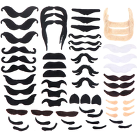 48Pcs Funny Costume Mustache Pirate Halloween Fake Beard Whisker Party Supplies.