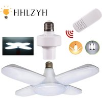 28W E27 LED Bulb Fan Blade Timing Lamp AC85-265V Foldable Led Light Bulb Lampada For Home Ceiling Light With Remote Controller