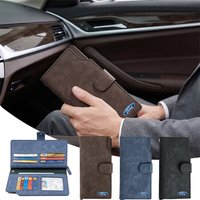 For Ford Focus Fiesta MK7 Kuga ST Mustang Mondeo Ranger Shelby Car Styling Credit Card Holder Driver License Storage Case Wallet