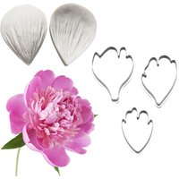 New Peony Silicone Molds&Cutter Art Craft Polimer Clay Wax Candle Flower Cold Cerami Porcelain Handmade Earring Decoration Tools