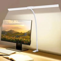 Lampe de bureau LED Double/simple tête architecte lampes de bureau bureau soin des yeux lampe de bureau réglable en continu lampe à col de cygne