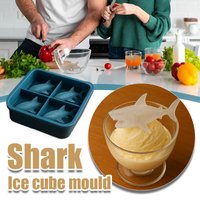 Shark Shape Silicone Ice Tray Food Grade Quick Freeze Easy Pop Refrigerator Drink Ice Mold Kitchen