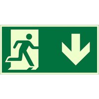 1 Luminous Exit Sign - Emergency Evacuation Safety Wall Decal, Photoluminescent Fire Evacuation Indicator with Green Border and