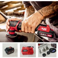 FLEX PXE80 Lithium-ion Mini Polisher for Cars, 1"/3" Tray, 5000 RPM, 4.0A Battery Pack