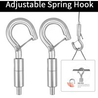 Adjustable Steel Wire Rope Spring Hook With Lock, Curtain Hanging Clothes Tent Guardrail Lock Hardware Accessories Are Durable