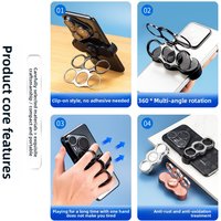 Multifunctional Foldable Phone Stand 360° Rotating Telescopic Adjustable Holder for Watching Drama