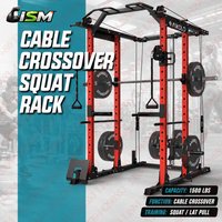Heavy Duty Power Cage Squat Rack 1500LBS Cable Crossover LAT Pull Down System Home Gym Workout Strength Training Equipment