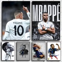 Football Start M-Mbappe Poster Perfect Sticker Self Adhesive Art Designed for Home Dining Office Spaces