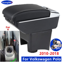 For Volkswagen POLO 2010-2018 Armrest Box For VW POLO Mk5 6R Vento Car Armrest Interior Retrofit Car Storage box Car Accessories