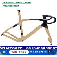 T1000 Gravel Carbon Frame Gold Disc Grevil F Road Bike Frame Internal Cable 30 Colors 700*45C