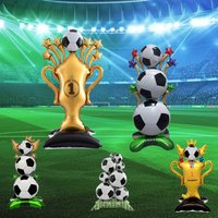 Football Party Supplies Stand Football Trophy Foil Balloons Soccer Themed Birthday Party Decorations Soccer Fan Gear Decor