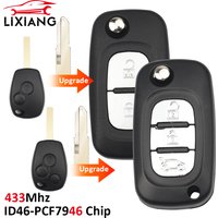 LIXIANG Modified 433MHz Flip Remote Key PCF7946 2/3Buttons For Renault Vivaro Traffic Master Kangoo Clio Dacia FOB VA2/NE73