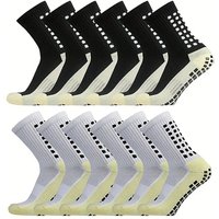 Men's Mid-Calf Sports Socks Breathable Anti-Slip Silicone Dotted Football Basketball Yoga Socks Comfortable Breathable Sports