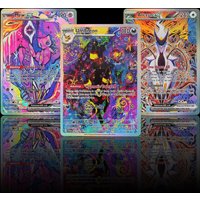 Self Made Version Pokemon Painted style Mew Arceus Umbreon Miraidon Trainer English Lillie Marnie Game Collection Card Toy