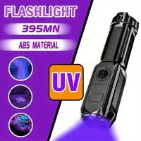 Zoom 395nm UV Flashlight USB Rechargeable Ultraviolet Nail lamp Torch Cat Dog Pets Urine tinea Marker Money Ore Detection Light