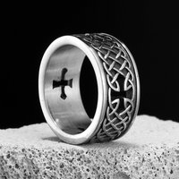 Viking Celtic Knot Cross Stainless Steel Womens Mens Rings Punk Vintage For Boyfriend Biker Jewelry Creativity Gift Wholesale