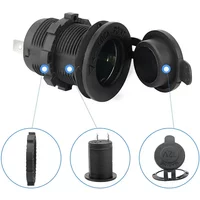 12V 24V Waterproof Cigarette Lighter Socket Power Outlet Universal for Car Marine Motorcycle ATV RV Truck with Wire D5