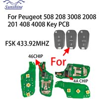 Sunshine ID46/4A chip PCF7941/7945 Car Key 5FA010 for Peugeot 208 2008 301 308 508 5008 Citroen C4 Cactus C-Elysee Opel