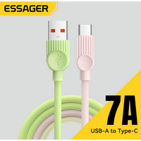 Essager 7A USB A To Type-C Cable 100W Fast Charging Dual Color Data Cable For Huawei Honor OPPO QC3.0 For Samsung VIVO Xiaomi 15