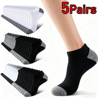5 Pairs Ankle Running Socks Men Solid Sweat Absorbing Short Socks Comfortable Breathable Low Cut Sport Socks