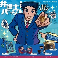 Ace Attorney Phoenix Wright Without Base Thick Standee Cosplay Acrylic Fridge Magnets Anime Pvc Transparent Semi-cut Stickers