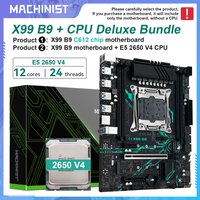MACHINIST X99 B9 Motherboard LGA2011-3 set kit Xeon E5 2650 V4 CPU supports DDR4 RAM M.2 NVME SATA M-ATX for Gaming Computer