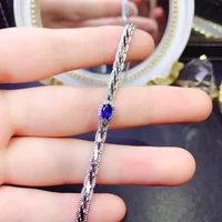 Natural sapphire 925 Sterling silver high definition bracelet Ladies Color Beautiful Exquisite special price free mailing