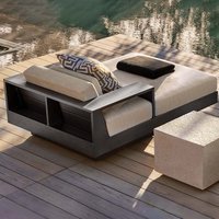 Outdoor Aluminum Furniture Daybed Waterproof Fabric Garden Daybed Lounger Beach Sun Lounge Chairs