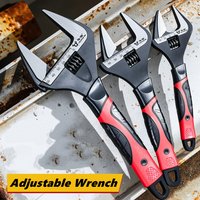 AliExpress NONE Adjustable large open end wrench Universal wrench CR-V Steel Machinery shop repair tool Car motorcycle bicycle wrench Hand tool