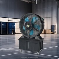 High Quality Move Mist Fan with Water Tank,1m 1.2m Diameter Floor Standing Industrial Floor Fan for Factory Warehouse Outdoor
